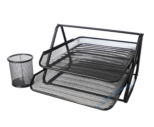 منظمة ورق مع منظم اقلام حديد